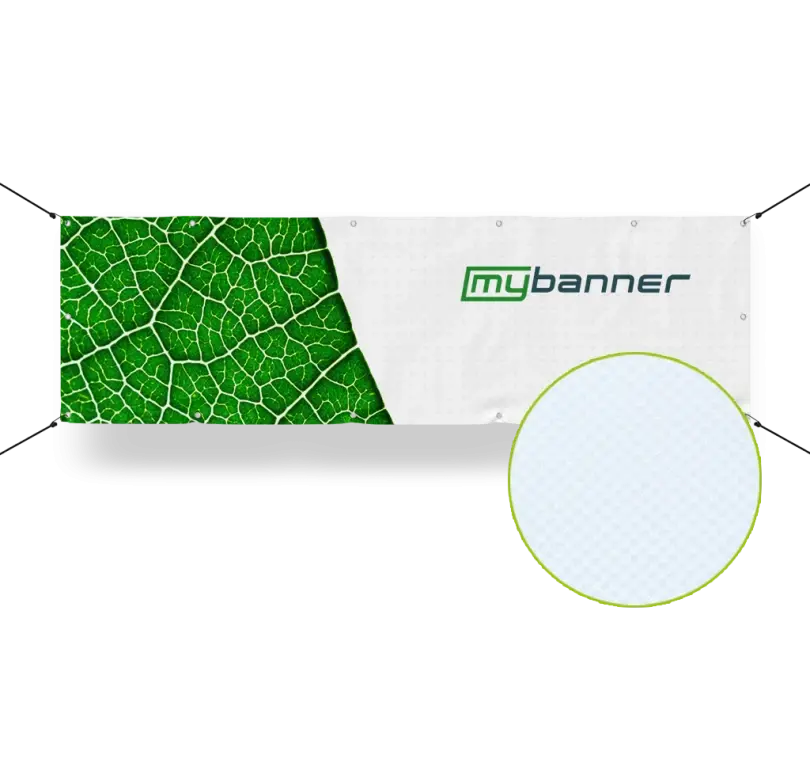 PVC Blockout Banner 650 g mit lichtundurchlässigem Kern – Detailansicht des Materials