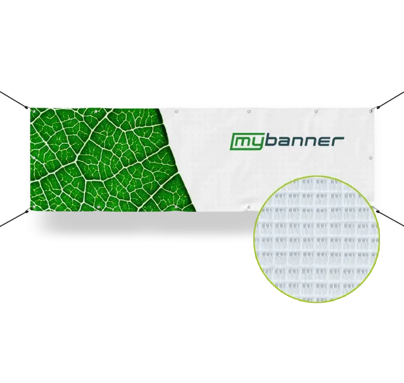 Sound-Mesh Banner – schalldurchlässige Werbeplane mit stabiler Netzstruktur